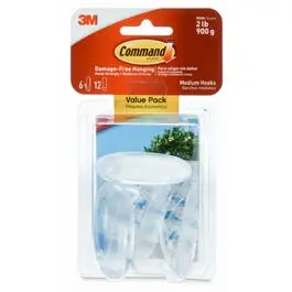Clear Medium Hooks Value Pack – 20-Pack For Lightweight Organization 1