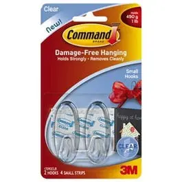 Clear Small Adhesive Hooks – 2-Piece Pack 1