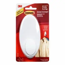 Command White Clothes Hanger Hook – Damage-Free Wall Mount 1