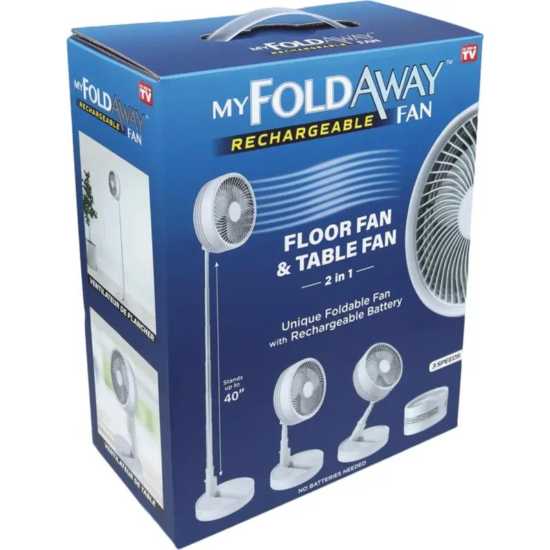 Compact Fold-Away Personal Desk Fan With Adjustable Tilt 1