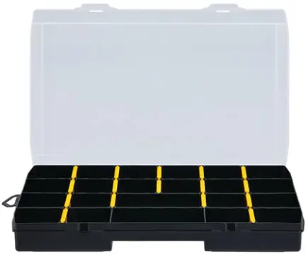 Compact Organizer Tray – 9" × 1.875" × 14", Black/Yellow 1