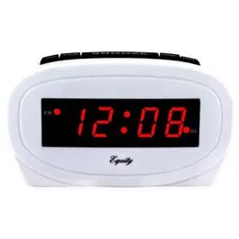 Compact White Led Alarm Clock With 0.6-Inch Red Display 1