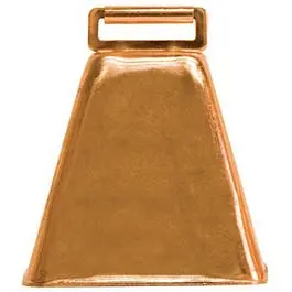 Copper-Plated Steel Cow Bell – 3-3/4" × 3-1/4" × 2-1/2", Farm Or Decorative 1