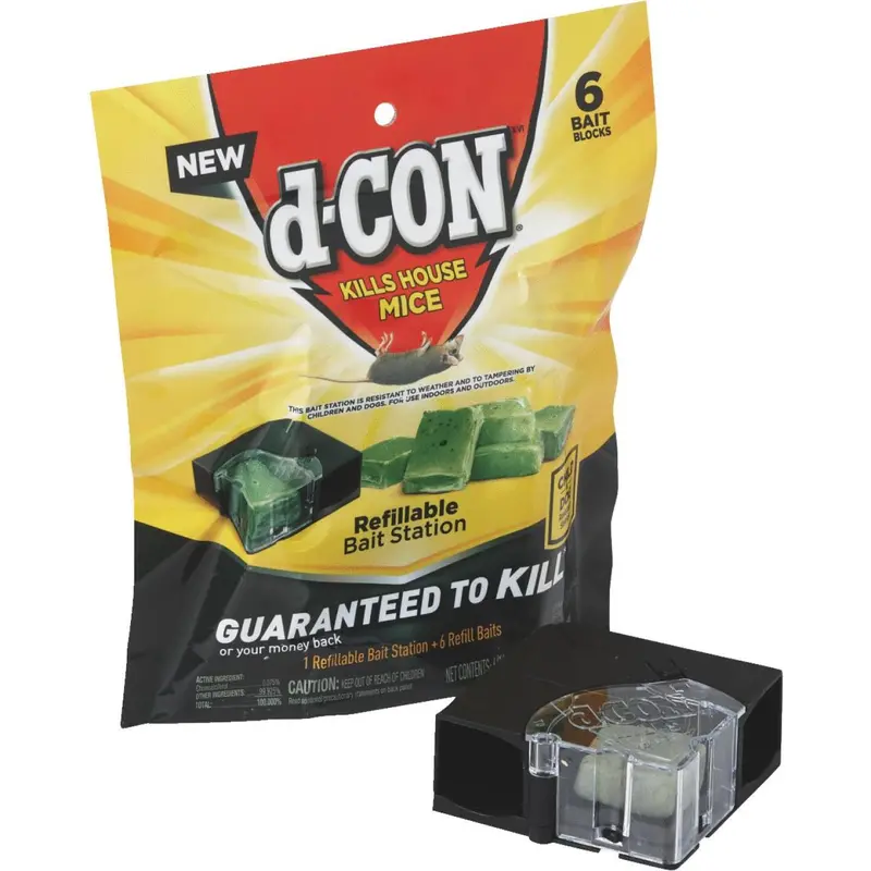 D-Con Cornerfit Refillable Mouse Bait Station – 6-Refill Pack 1