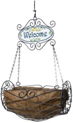 Decorative Hanging Basket – 16 X 11 Inch Welcoming Design 1