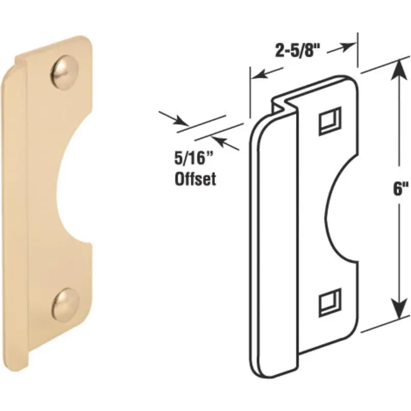 Defender Security Entry Door Latch Guard – 6-Inch Polished Brass Steel 1
