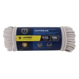 Diamond-Braided 100-Foot Cotton Clothesline – 7/32" Diameter 1