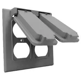 Double-Gang Gray Weatherproof Flip Cover – Rugged Outdoor Protection 1