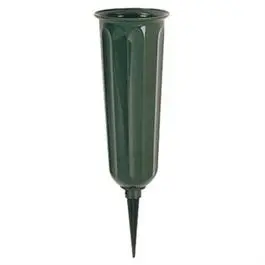 Durable Green Plastic Cemetery Vase – 3" X 7" Grave Memorial Holder 1