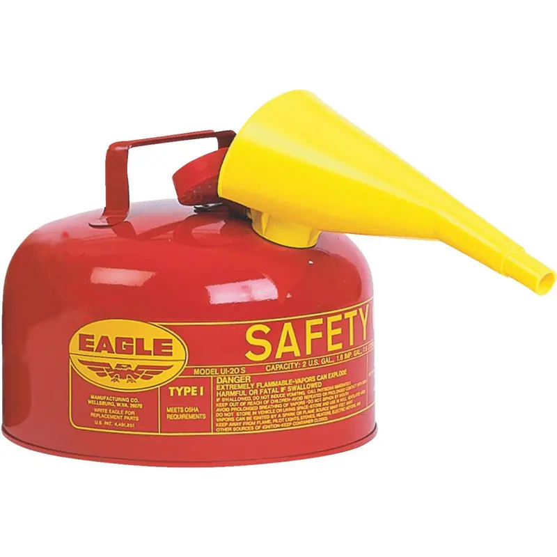 Eagle 2-Gallon Type I Red Galvanized Gas Can – Osha-Compliant Safety Fuel Container 1