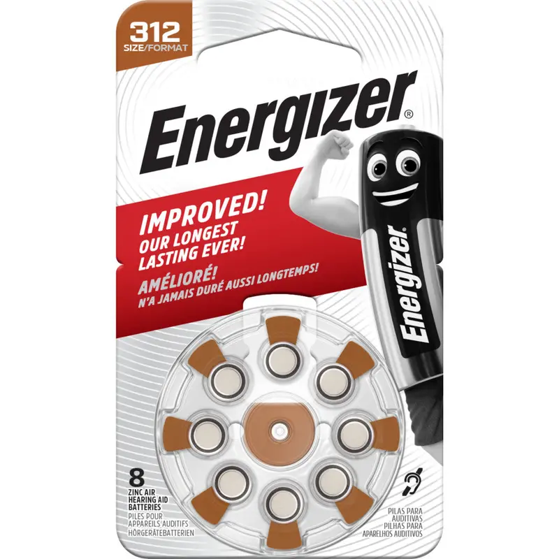 Energizer 312 Hearing Aid Batteries – Premium Zinc-Air Cells 1