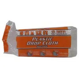 Extra-Heavy 9 Ft X 12 Ft Reinforced Plastic Drop Cloth 1