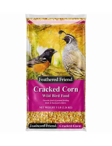 Feathered Friend Cracked Corn Wild Bird Feed – Attracts Ground-Feeding Birds 1