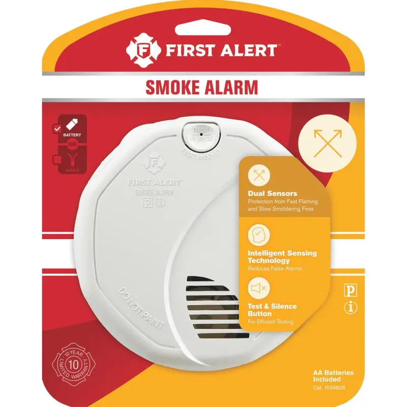 First Alert 3V Dual-Sensor Smoke Alarm: Photoelectric + Ionization For Enhanced Fire Detection 1