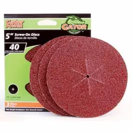 Five-Pack 5-Inch 40-Grit Sanding Discs For Orbital Sanders 1