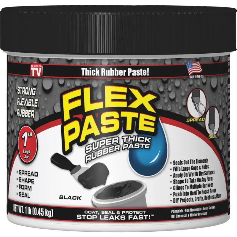 Flex Paste Rubberized Sealant – 1 Lb Black Tube 1