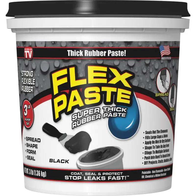 Flex Paste Rubberized Sealant – 3 Lb Black Tube 1