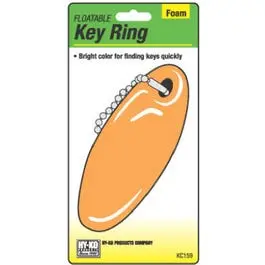 Floatable Orange Key Ring With Beaded Chain 1