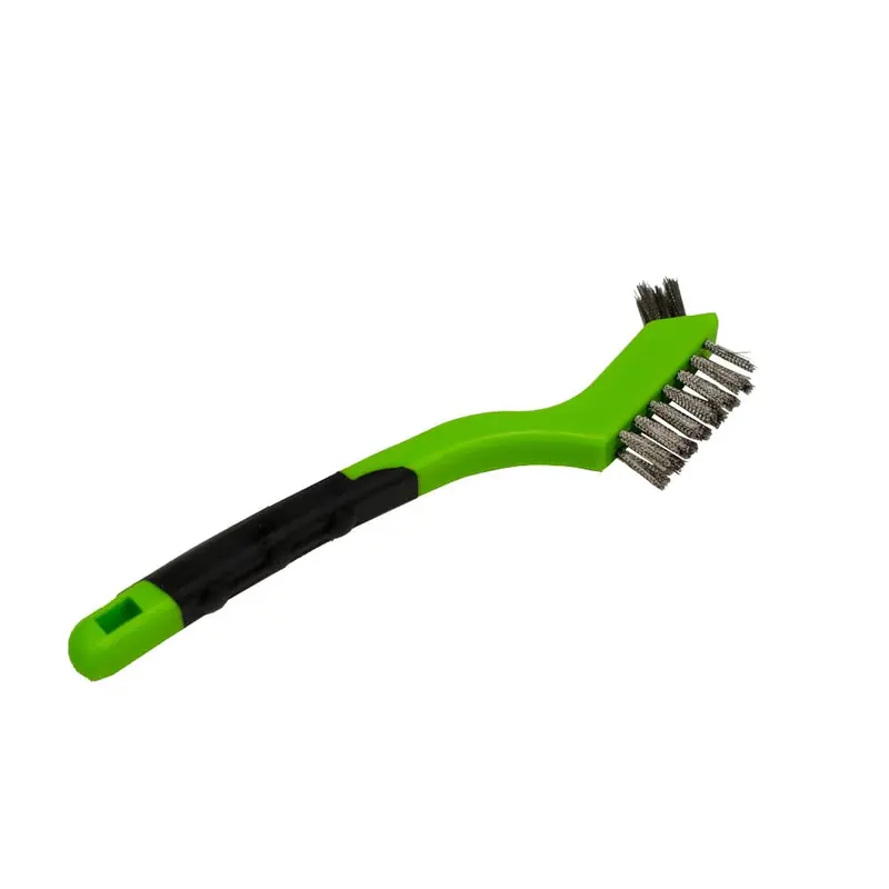 Forney Stainless Steel Scratch Brush – 3" X 7" Row Pattern, Plastic Handle 1
