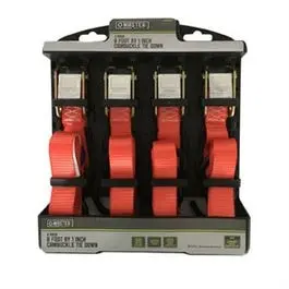 Four 1-Inch X 6-Foot Cam Buckle Tie-Down Straps – Heavy-Duty Set 1