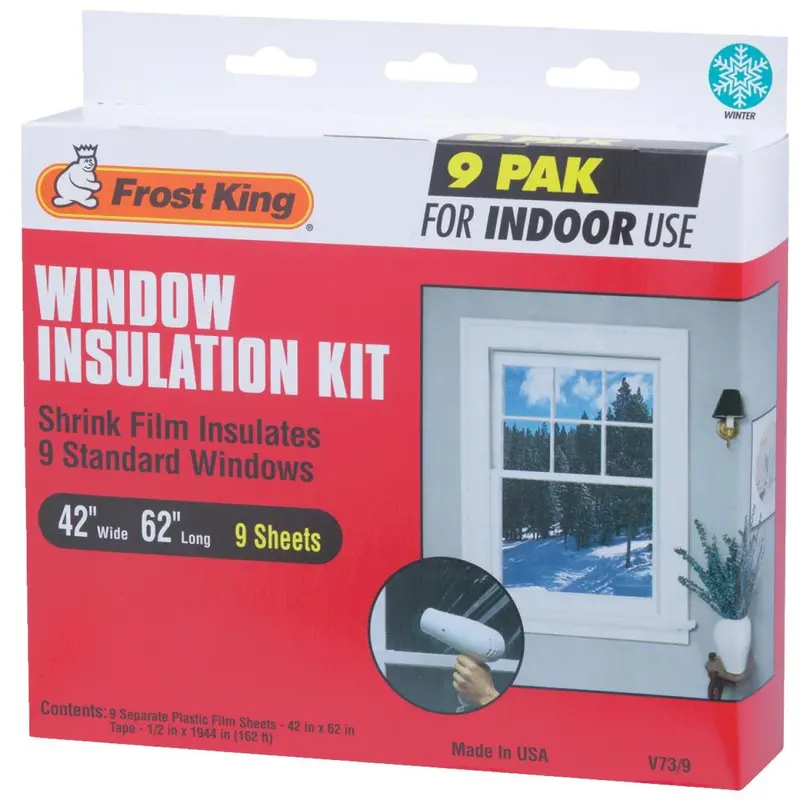 Frost King Indoor Shrink Film Window Kit – 42" X 62", 9-Piece Set 1