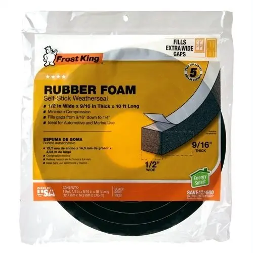 Frost King Rubber-Foam Weatherstripping Tape – Self-Adhesive 1