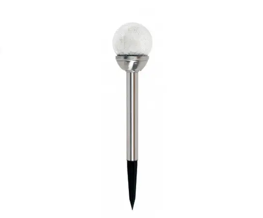Fusion Solar-Powered Crackle Glass Garden Ball Stake Light 1