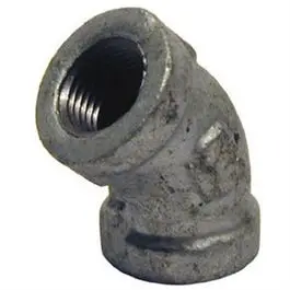 Galvanized 45° Pipe Elbow – 1-1/4" Diameter, Threaded Fitting 1