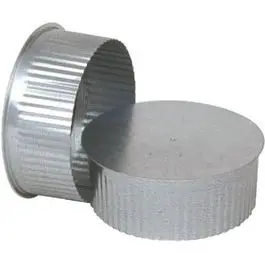 Galvanized Furnace Tee Cap Or Plug With Crimp End – 3-Inch, 30-Gauge 1