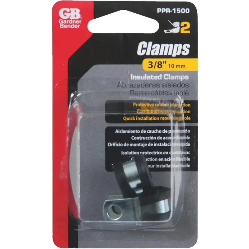 Gardner Bender Cable Organizer – 3/8-Inch Steel With Rubber Insert, Black (2-Pack) 1