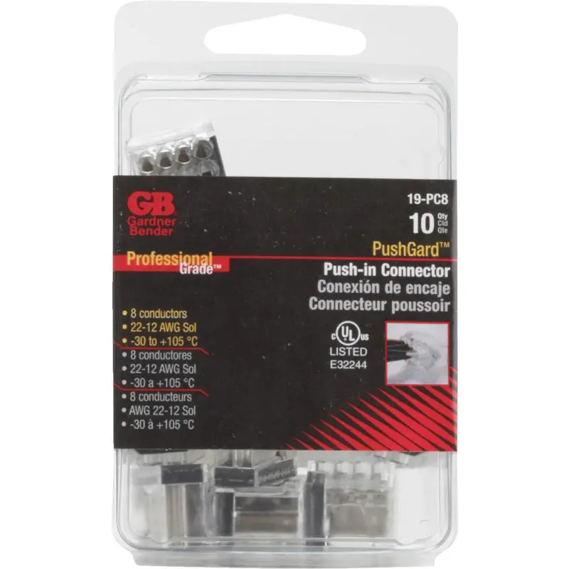 Gardner Bender Pushgard 8-Port 600V Wire Connector – 10-Pack 1