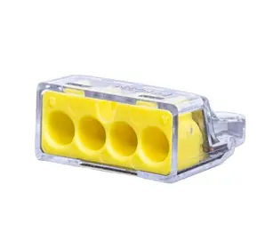Gardner Bender Yellow Pushgard 4-Port Wire Connector – 100-Pack 1