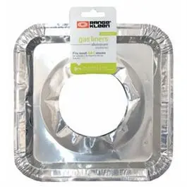 Gas Range Foil Bib Liners – Heat-Resistant Stainless Steel Backsplash Protectors (8-Pack) 1