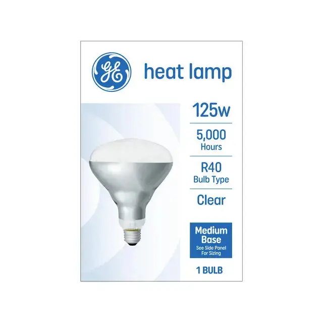 Ge Br40 Heat Lamp Bulb – 125W Incandescent, Soft White, Single-Pack 1
