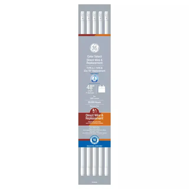 Ge Color Select Led T8 Tube – 32W Equivalent, Energy-Efficient Replacement Bulb 1