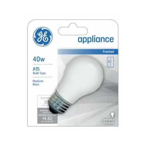 Ge Frosted Appliance Light Bulb – 40-Watt, Medium Base, Energy-Efficient 1