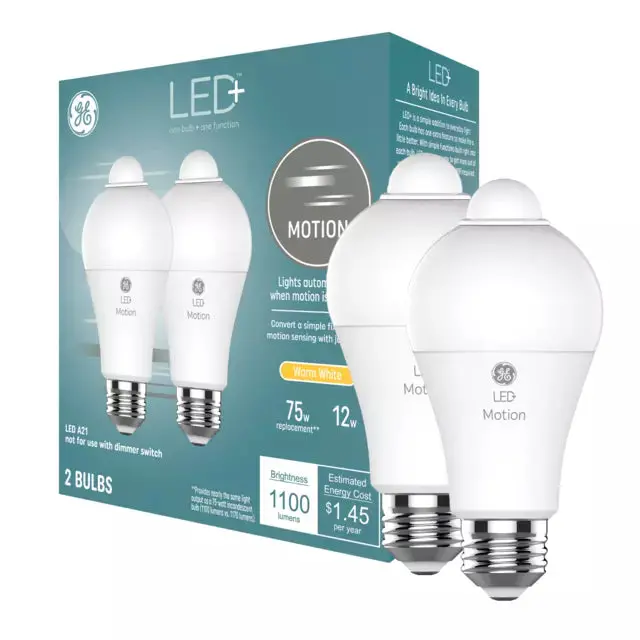 Ge Led+ A21 Motion-Sensing Security Light Bulb 1
