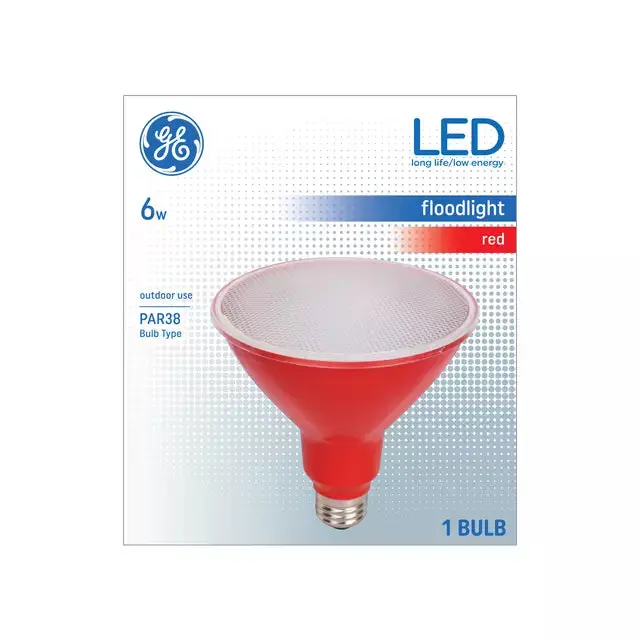 Ge Lighting Par38 Red Led Floodlight Bulb – 1-Pack, Weather-Resistant Outdoor Use 1