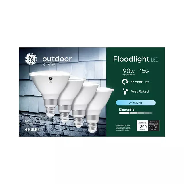 Ge Outdoor Par38 Led Floodlight – Daylight Color, 90W Equivalent, Weather-Resistant (4-Pack) 1