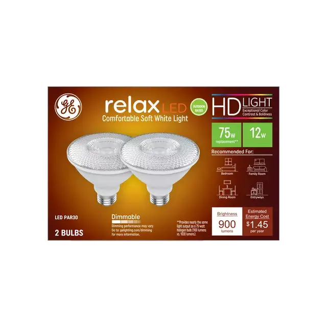 Ge Relax Hd Par30 Led Outdoor Floodlight – 75W Equivalent, Soft White (2-Pack) 1