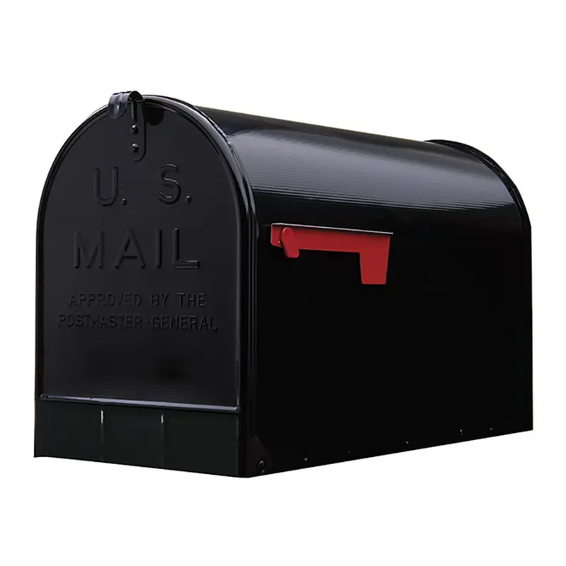 Gibraltar Black Stanley Galvanized Steel Post-Mount Mailbox 1