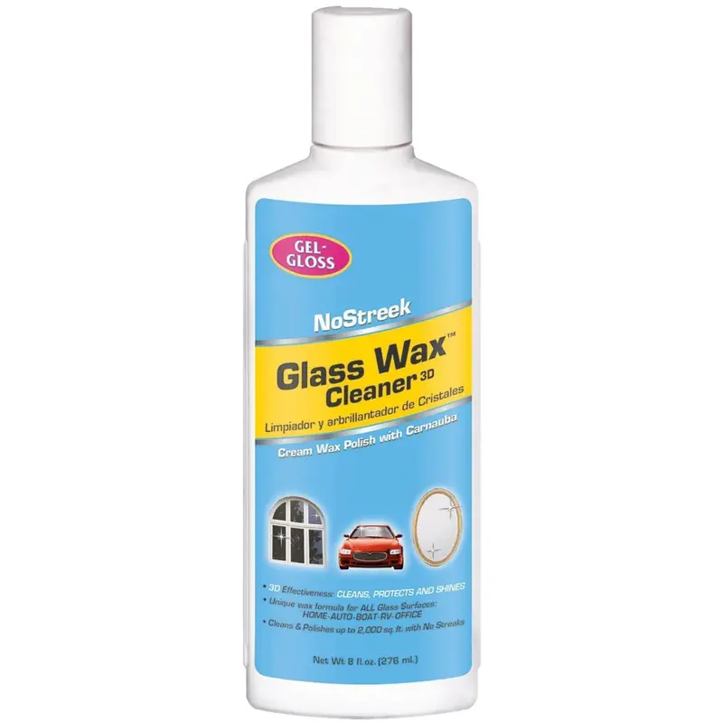 Glass Wax 8-Ounce Glass Cleaner And Polish – Streak-Free Shine For Mirrors & Windows 1