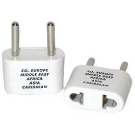 Global Travel Plug Adapter For Southern Europe, Middle East, Asia, Africa & Caribbean 1