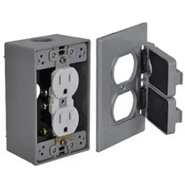 Gray Duplex Receptacle Outlet Installation Kit 1