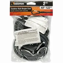 Gray Mini Carabiner Bungee Cords – 48-Inch, 2-Pack 1