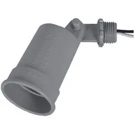 Gray Porcelain Lampholder – Weatherproof Round Socket For Outdoor Use 1