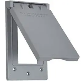 Gray Weatherproof Vertical Gfci Receptacle Flip Cover – Single-Gang 1