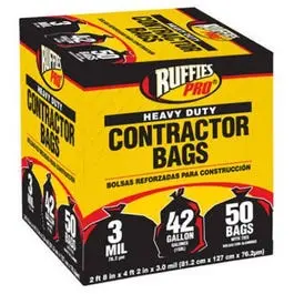 Heavy-Duty 42-Gallon Contractor Trash Bags – Industrial-Strength, 50-Count Pack 1