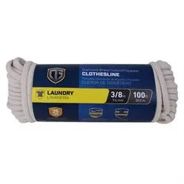 Heavy-Duty Diamond-Braided Cotton Clothesline — 3/8" Diameter × 100 Feet 1