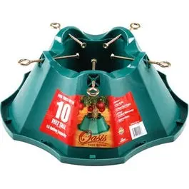 Heavy-Duty Green Plastic Christmas Tree Stand – Fits Trees Up To 21.65 Inches Tall 1